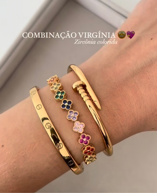 Combinação Pulseiras Virginia Zirconia Coloridas