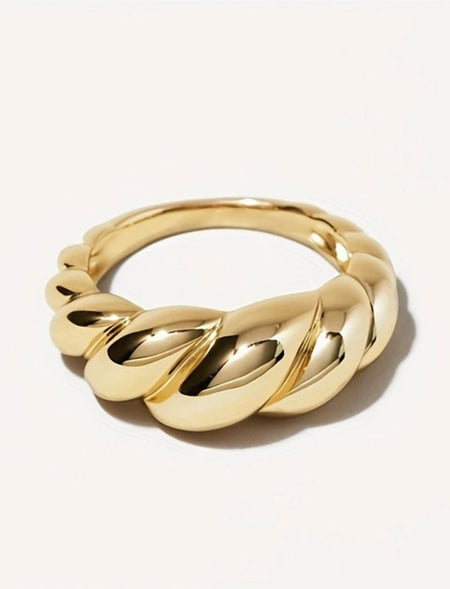 Anel Croissant Banhado a Ouro 18K